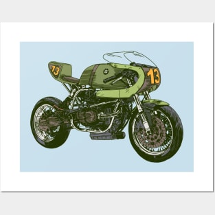 Green Café Racer Posters and Art